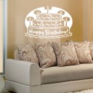 Happy Birthday celebration holiday cake candles Wall Art Sticker Decal 9078
