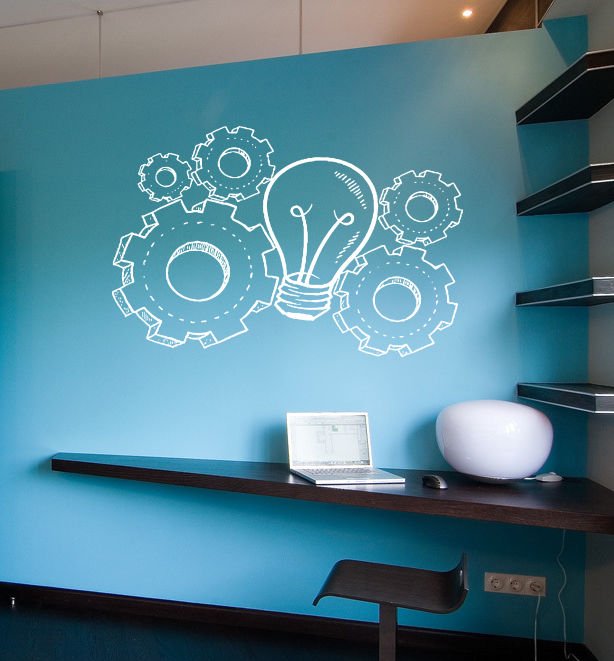 Light bulb idea motor Kids Room Children Stylish Wall Art Sticker Decal 9224