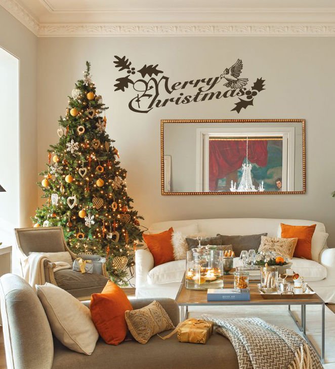 Merry Christmas fir-tree Santa Claus gifts Stylish Wall Art Sticker Decal 8912