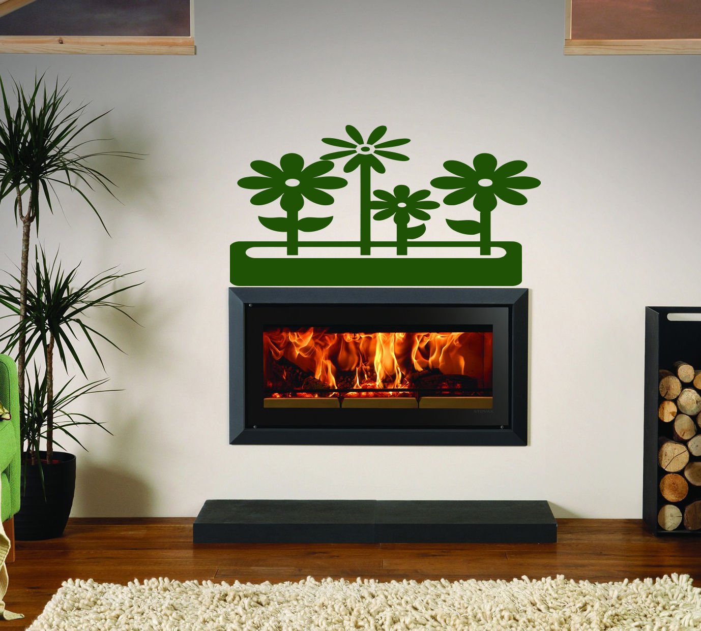 Landscape flower a plant tree pots kitchen Stylish Wall Art Sticker Decal 9379