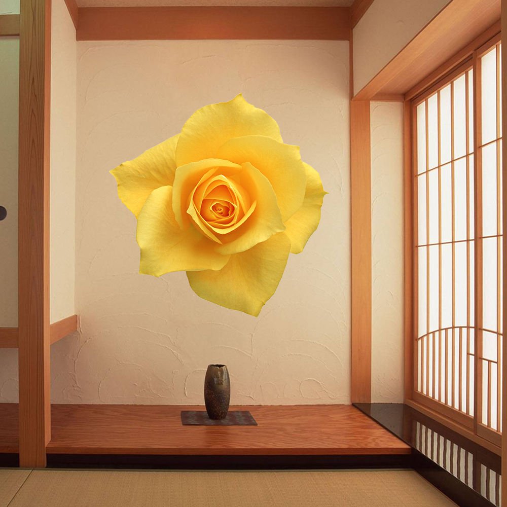 Yeallow Rose Flower Flowers Full Color Wall Decal Sticker AN-376 FRST