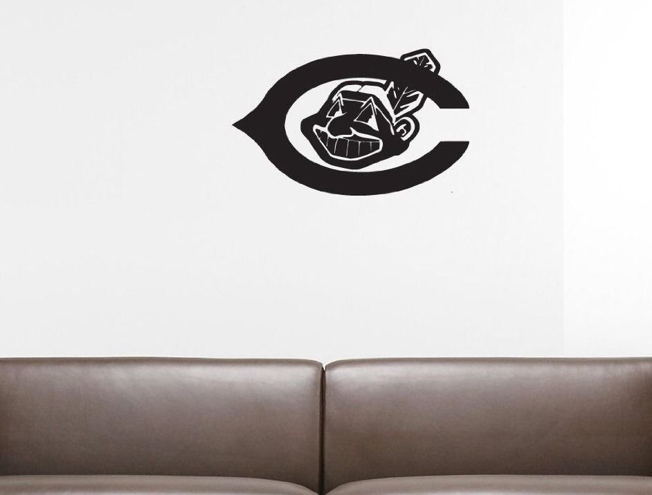 Wall Sticker Decal American Baseball MLB Team Logo Cleveland Indians Gm0810