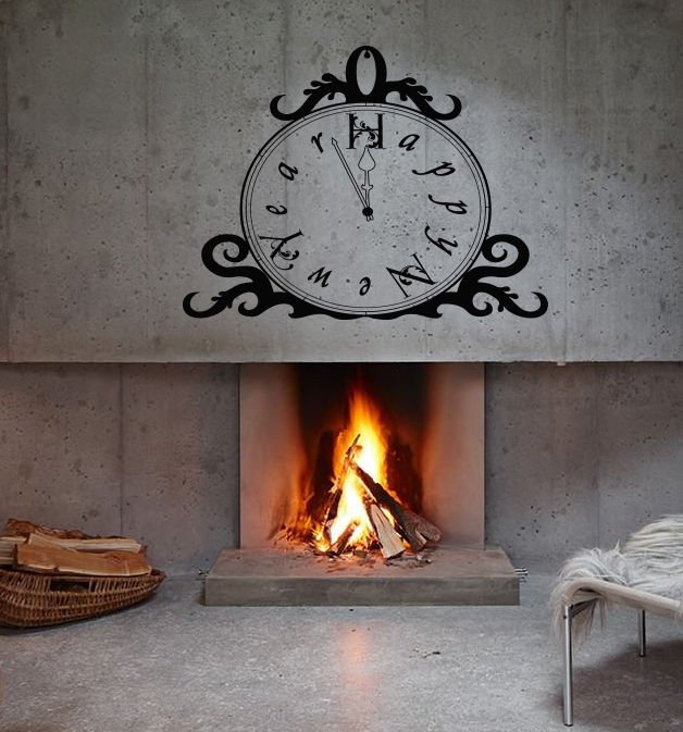 Time new Year Christmas clock Kids Room Stylish Wall Art Sticker Decal 9058