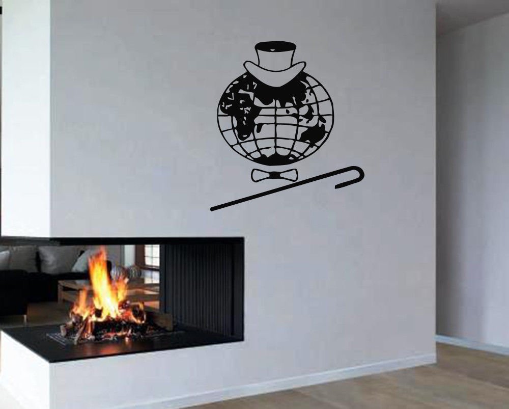 Wall Decor Vinyl Decal Sticker    globe cylinder butterfly cane DA1419