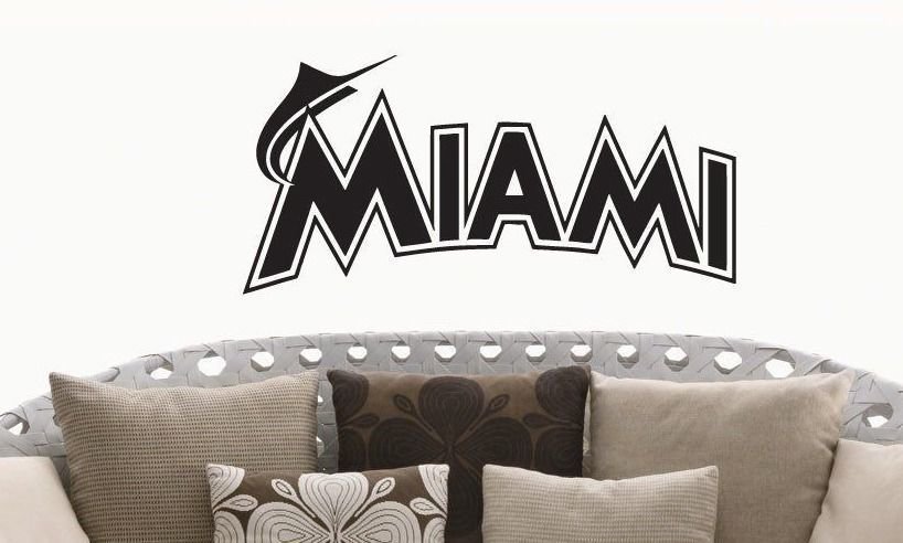 Wall Sticker Decal American Baseball MLB Team Logo Miami Marlins Gm1116