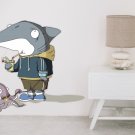 Shark Cartoon Children Room Full Color Wall Decal Sticker KR-49 FRST