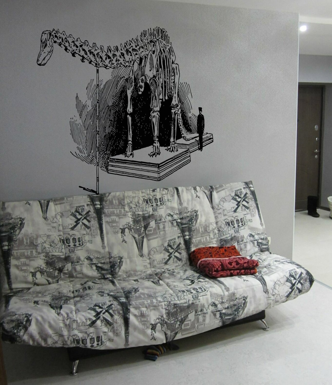 Dinosaur many BC Skeleton ancient people Stylish Wall Art Sticker Decal 8858