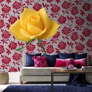 Yeallow Rose Flower Flowers Full Color Wall Decal Sticker AN-328 FRST