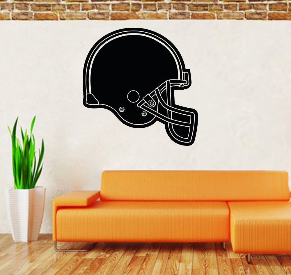 NCAA Wall Mural Vinyl Sticker GYM SPORTS LOGO TEAM EMBLEM BLACK HELME&ETH;&cent; DA2730