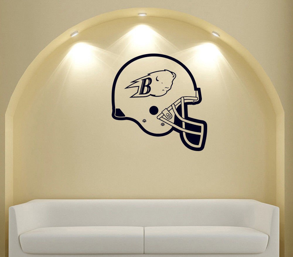 NCAA Wall Mural Vinyl Sticker GYM SHOP OF SPORTS LOGO WHITE HELMET BISON DA2674