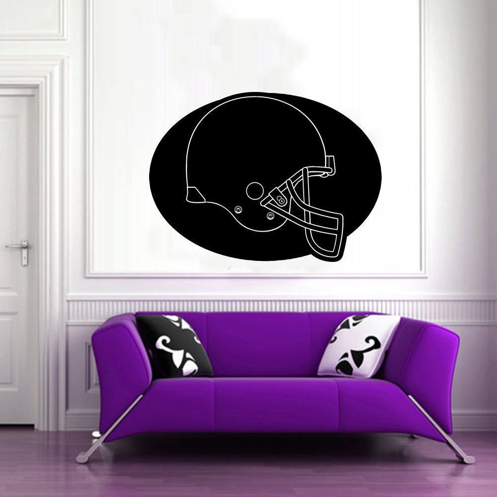 NCAA Wall Mural Vinyl Sticker GYM STORE SPORTING LOGO BLACK HELMET DA2649