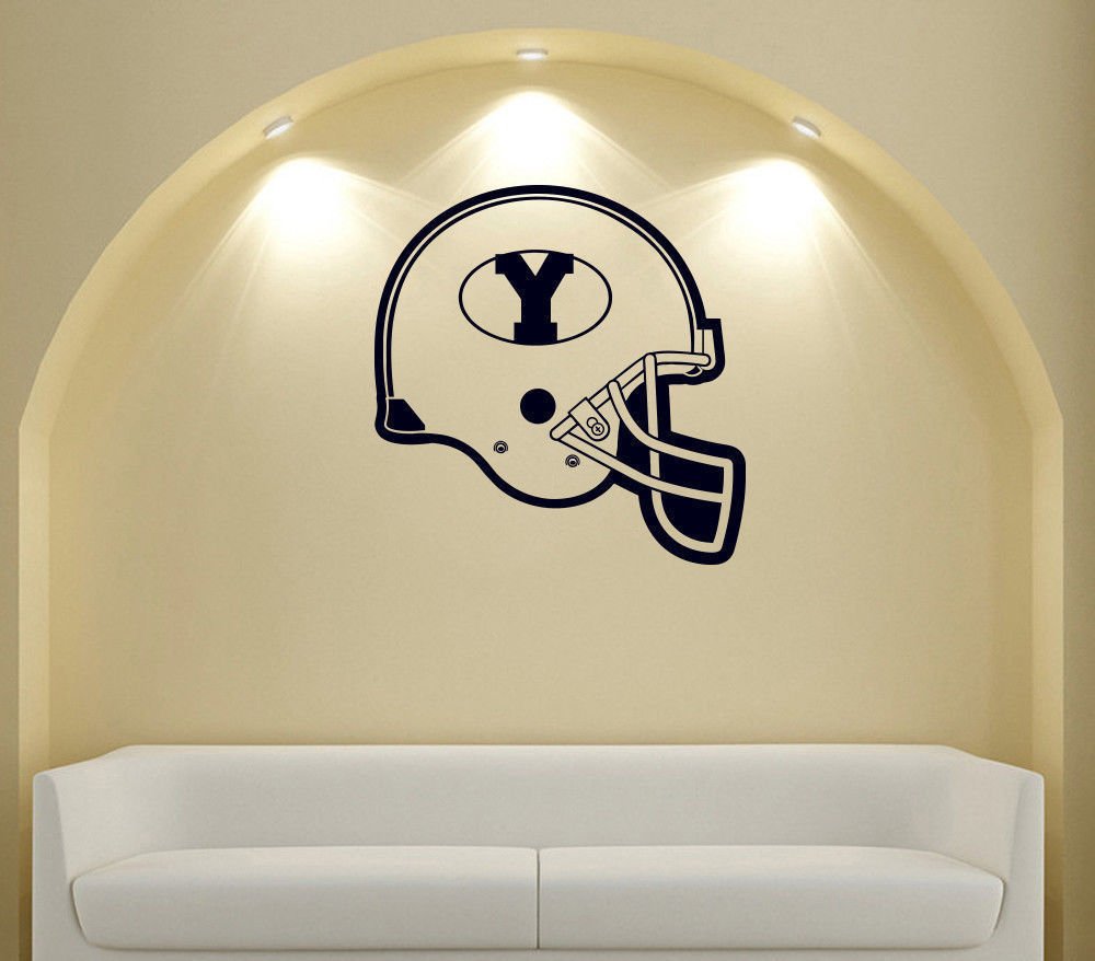 NCAA Wall Mural Vinyl Sticker GYM SHOP OF SPORTS LOGO WHITE HELMET DA2665