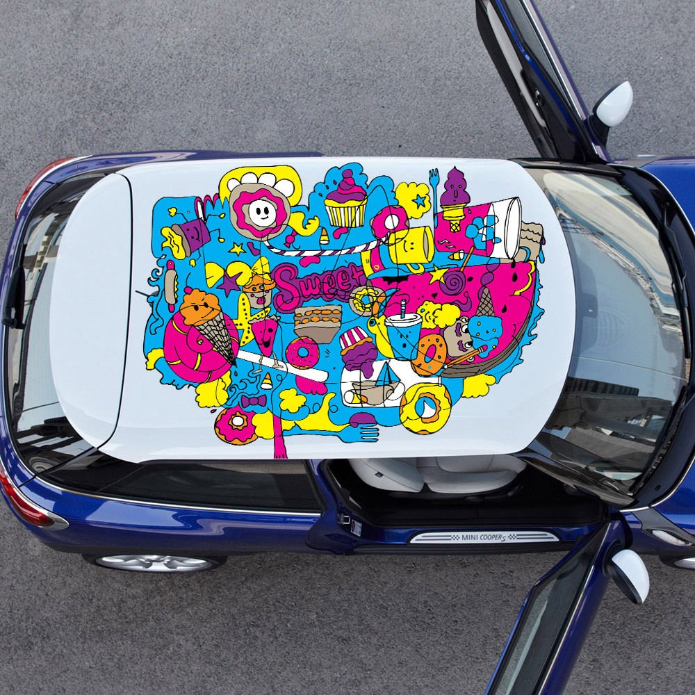 Sweets Candy Rolls Tasty Full Color Car Decal Sticker KC-249 FRST