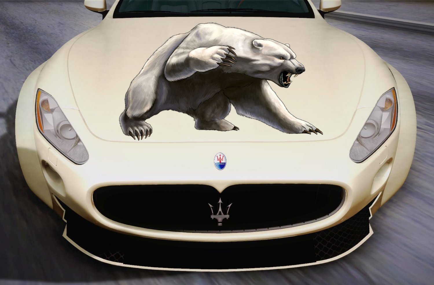 White Bear Wildlife Animals Full Color Car Decal Sticker KR-144 FRST