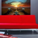 Motorcycle Road Sunset Wild Full Color Wall Decal Sticker AN-76 FRST
