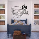 Wall Decor Vinyl Decal Sticker        sports car flag race DA1443