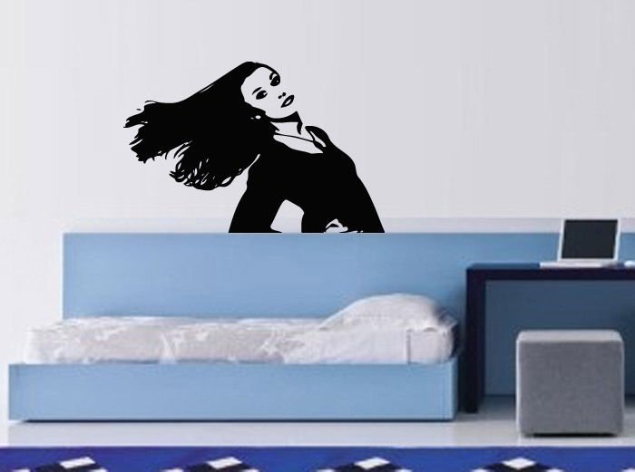 Wall Decor Vinyl Decal Sticker Beautiful Hot Girl Long Hair tz495