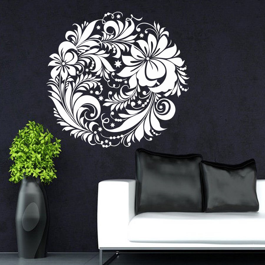Wall Decal Flower Mandala Pattern Decals  Living Room Decor Sticker Murals AM93