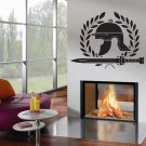 Wall Decor Vinyl Decal Sticker Warrior Helmet and Sword tz2135