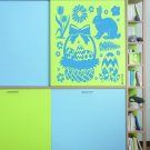 Easter eggs flowers Easter Bunny basket Stylish Wall Art Sticker Decal 10084