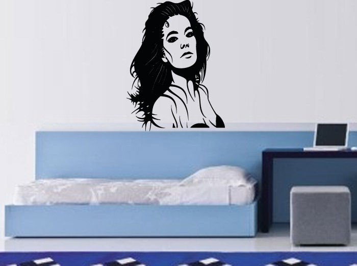 Wall Decor Vinyl Decal Sticker Beautiful Hot Girl Long Hair Beauty Salon tz500