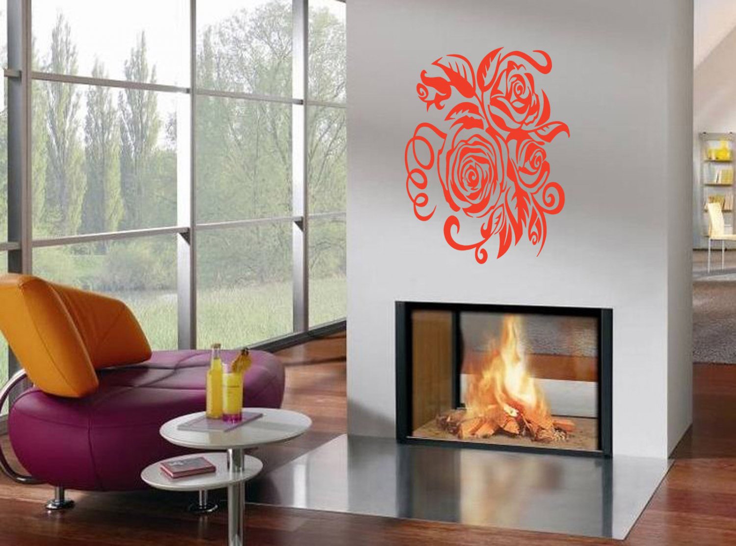 Wall Decor Vinyl Decal Sticker Rose Flower tz2132