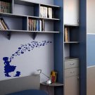 Girl with bubbles kitten Kids Room Children Stylish Wall Art Sticker Decal 9935