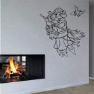 Wall Decor Vinyl Decal Sticker    grandma broom handkerchief crow DA1432