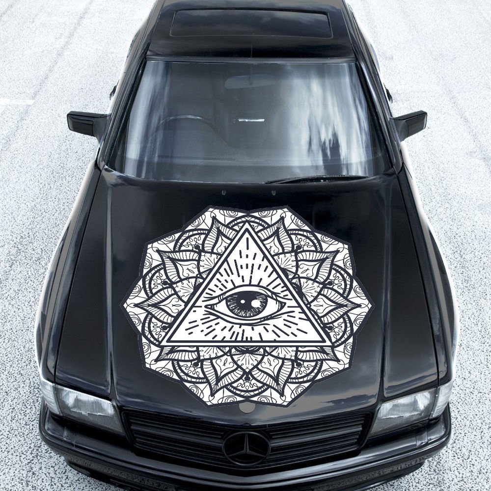 Freemasons Ornament Triangle Eye Full Color Car Decal Sticker KR-43 FRST