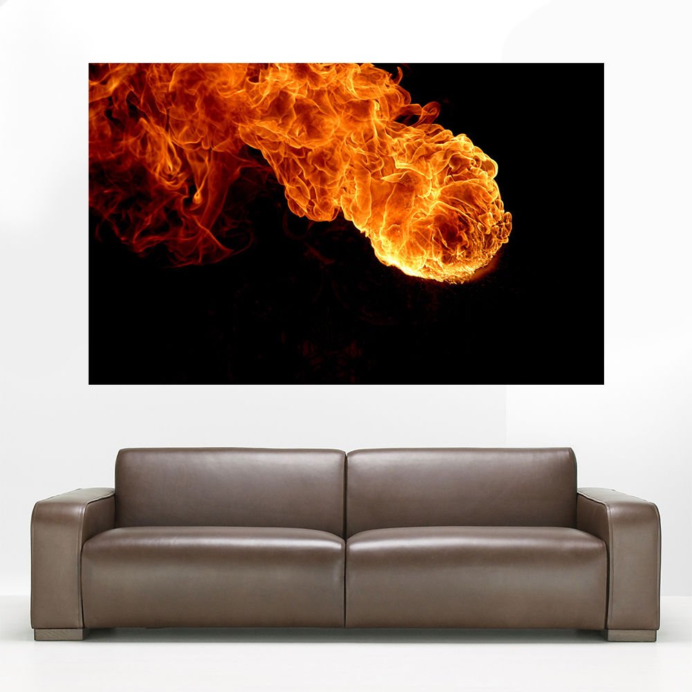 Fire Flames Abstraction Modern Art Full Color Wall Decal Sticker AN-660 FRST