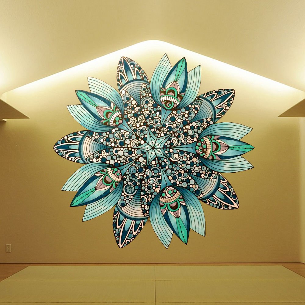 Mandala Color Ornament Yoga Studio Full Color Wall Decal Sticker AN-415 FRST