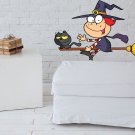 Small Witch Cartoon Children Room Full Color Wall Decal Sticker KR-82 FRST