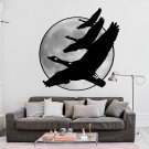 Geese Fly Moon Bird Wildlife Full Color Wall Decal Sticker KR-182 FRST