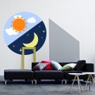 Sun And Moon Night Day Full Color Wall Decal Sticker KR-186 FRST