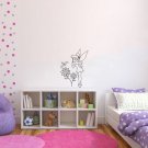Wall Decor Vinyl Decal Sticker        fairy wings flower DA1403