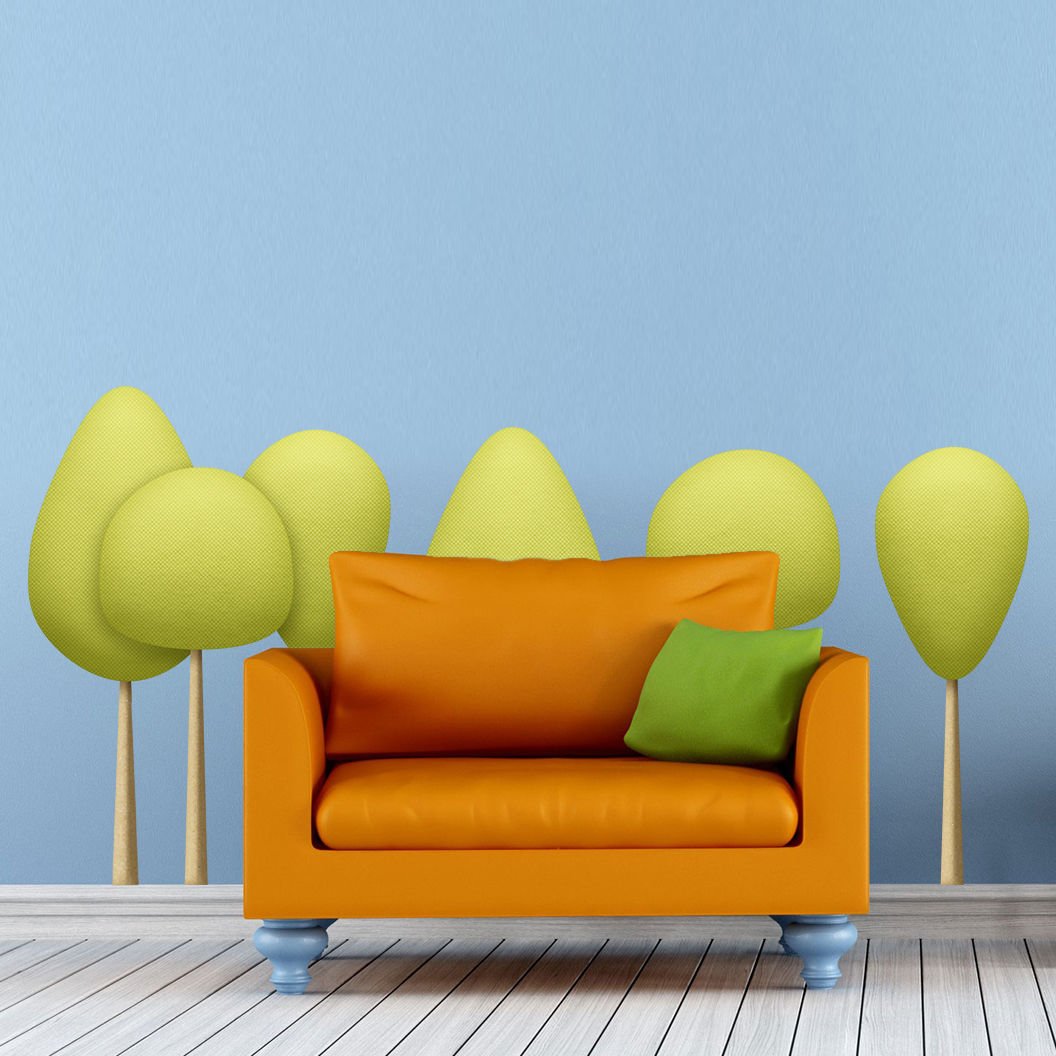 Small Trees Relax Beauty Full Color Wall Decal Sticker AN-302 FRST