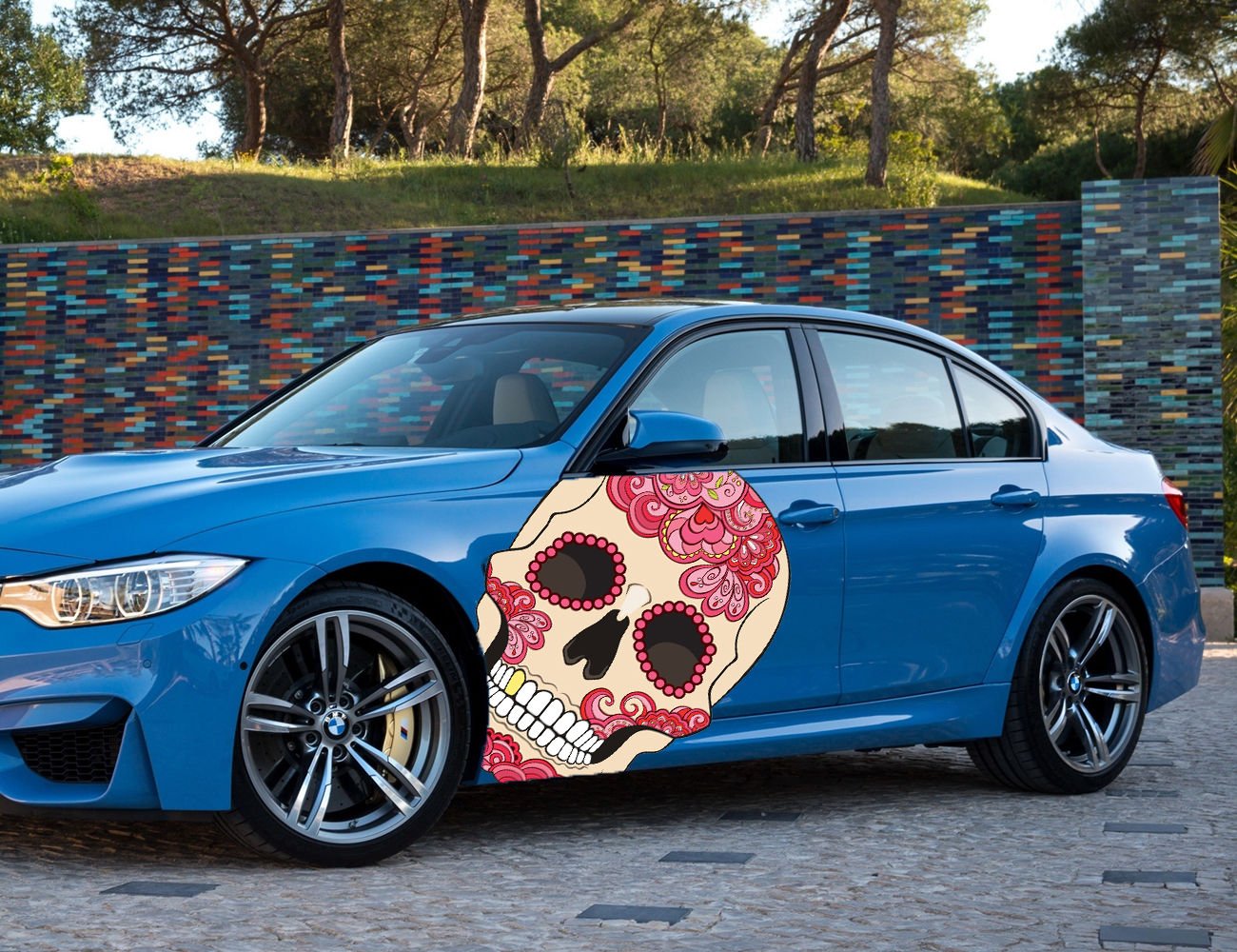 Skull Patterns Mexico Bones Full Color Car Decal Sticker KC-346 FRST