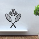 Wall Decor Vinyl Decal Sticker Sport Badminton Shuttlestock tz2136