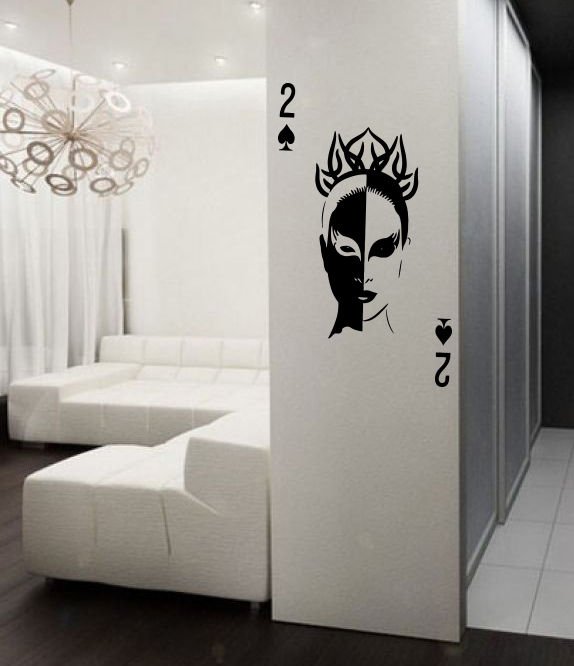 Playing card lady 2 peaks poker Kids Room Stylish Wall Art Sticker Decal 9829