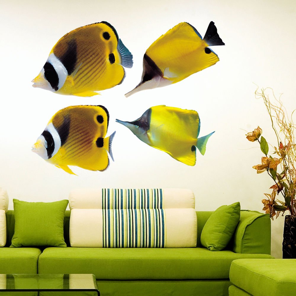 Colorful Fish Ocean Nautical Full Color Wall Decal Sticker AN-124 FRST
