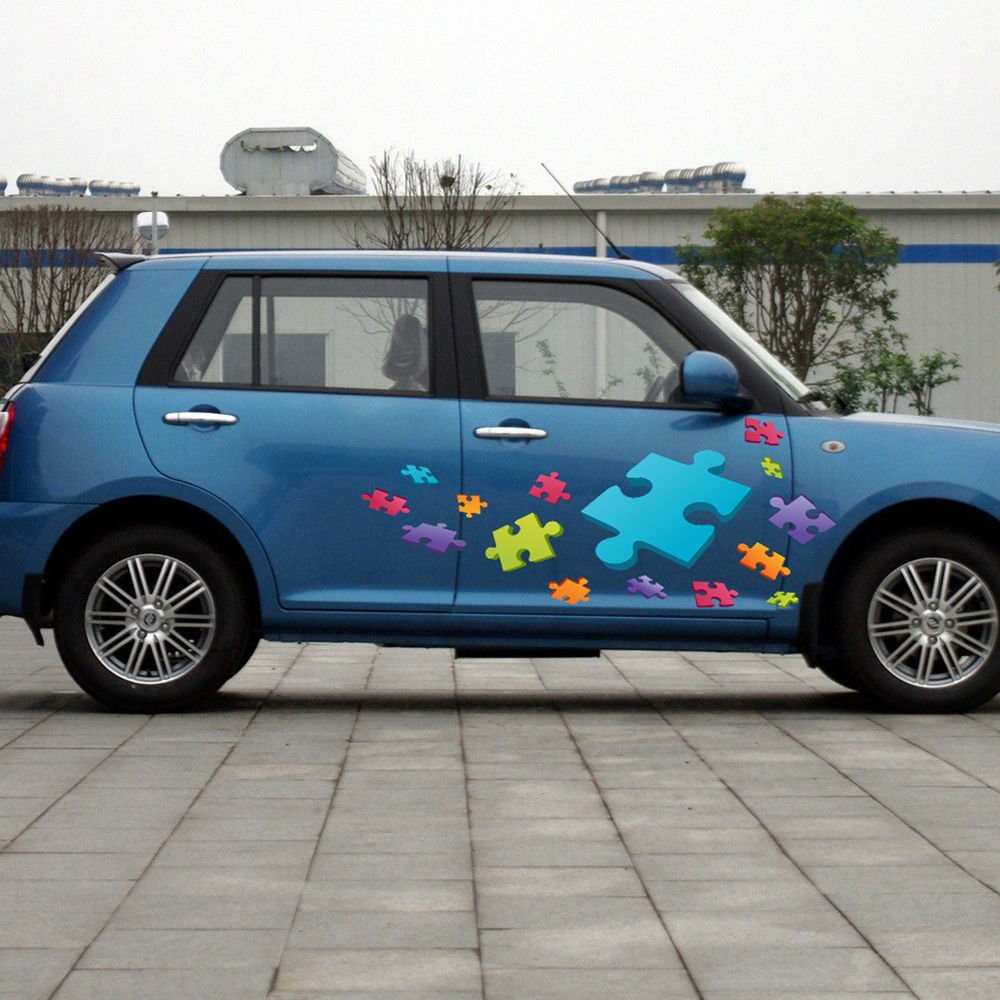 Multicolored Puzzle Game  Full Color Car Decal Sticker KR-137 FRST