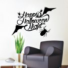 Wall Decal Quotes Happy Halloween Night Bat Spiders Art Sticker Home Decor AM144