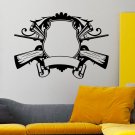 Wall Decal Hunting Horn Frame Rifle Decals Art Bedroom Decor Sticker Murals AM32