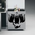 Black Cat fish fridge kitchen Kids Room Stylish Wall Art Sticker Decal 9328