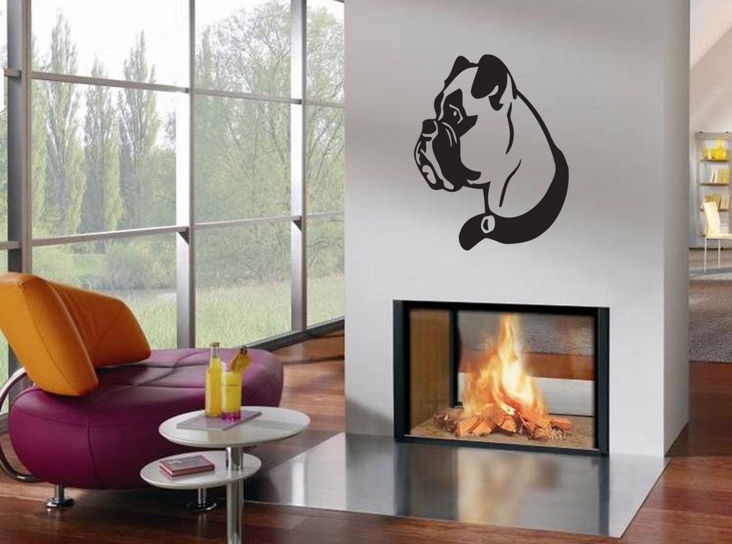 Wall Decor Vinyl Decal Sticker Bulldog Head tz906
