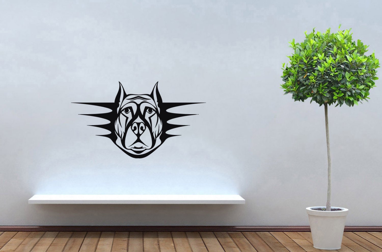 Wall Decor Vinyl Decal Sticker Dog Bulldog Head tz2191