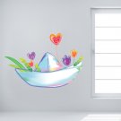 Paper Boat Spring Beauty Spa Full Color Wall Decal Sticker AN-144 FRST