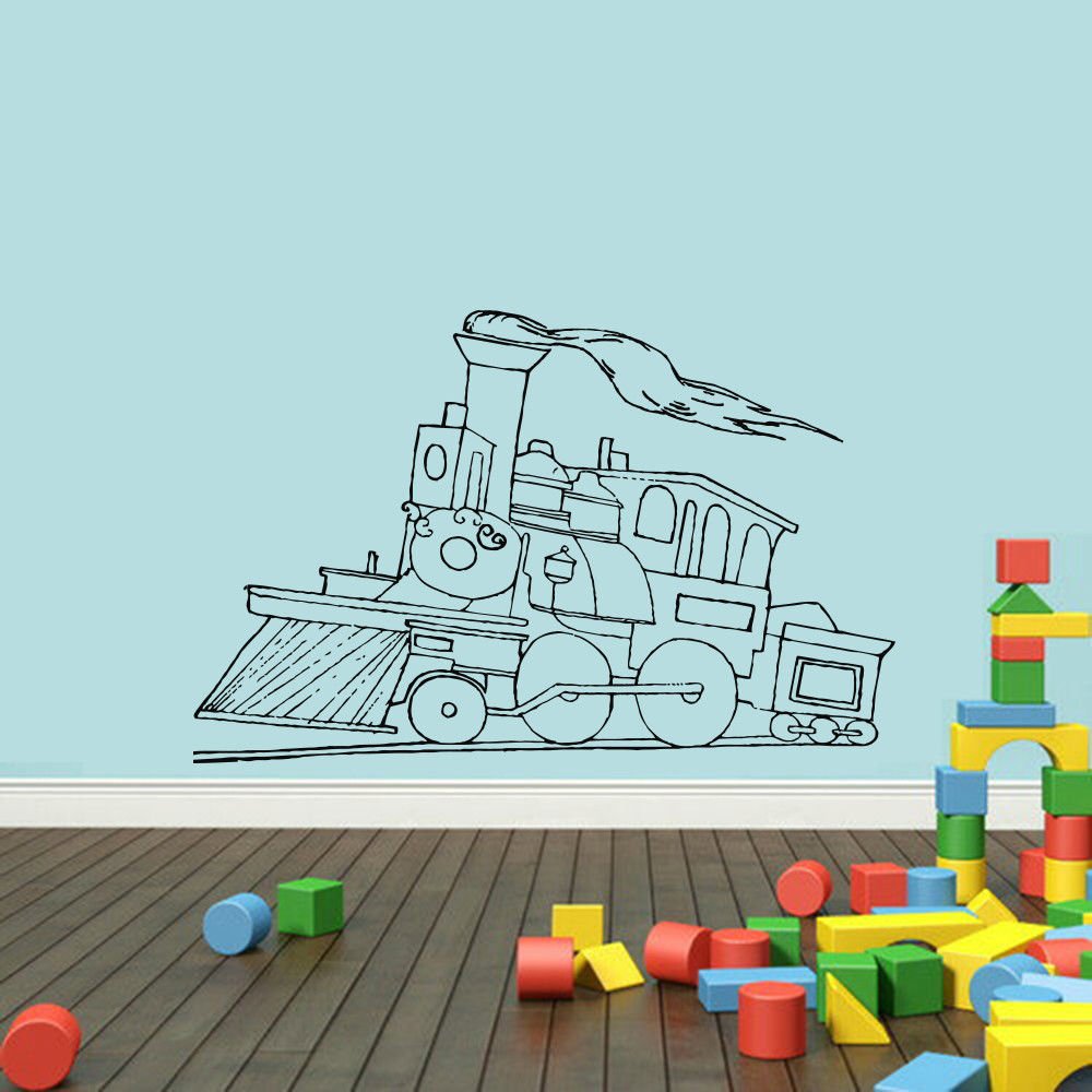 Wall Decor Vinyl Decal Sticker    steam locomotive  road wheels  DA1474