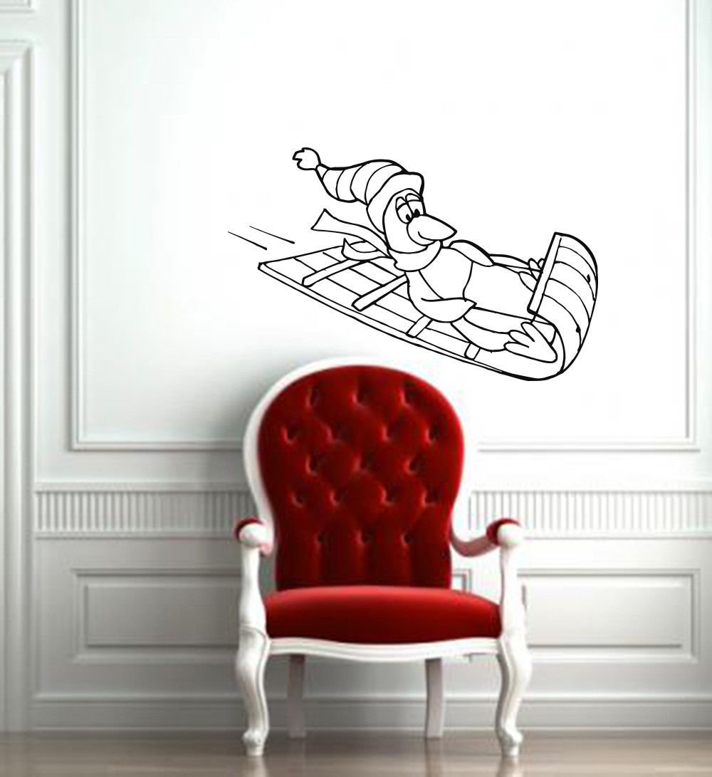 Wall Decor Vinyl Decal Sticker       penguin cap sledge DA1468