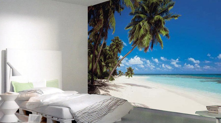 Palm Tree, Paradise, Beach Theme Wallpaper, palms photo wallpaper, Wall mural